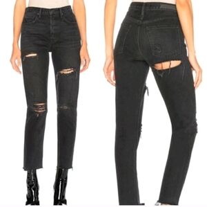GRLFRND Karolina High Rise Skinny Black Cutout Jeans sz 25